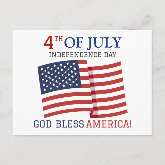 Happy 4th of July Independence Day party  Postcard (Front)