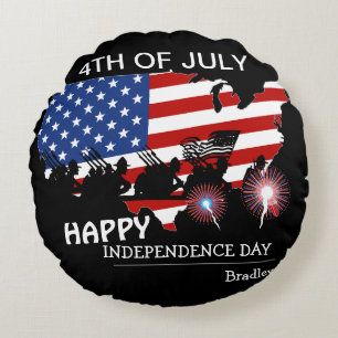 Happy 4th of July Independence Day party Round Pillow