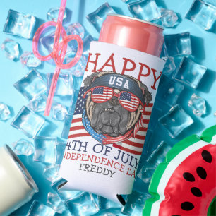 Happy 4th of July Independence Day party Seltzer Can Cooler