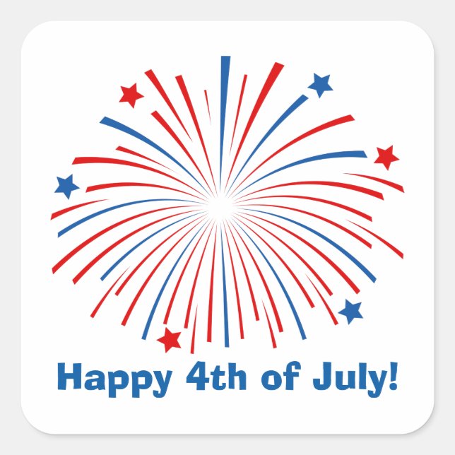 Happy 4th of july Independence Day party stickers (Front)