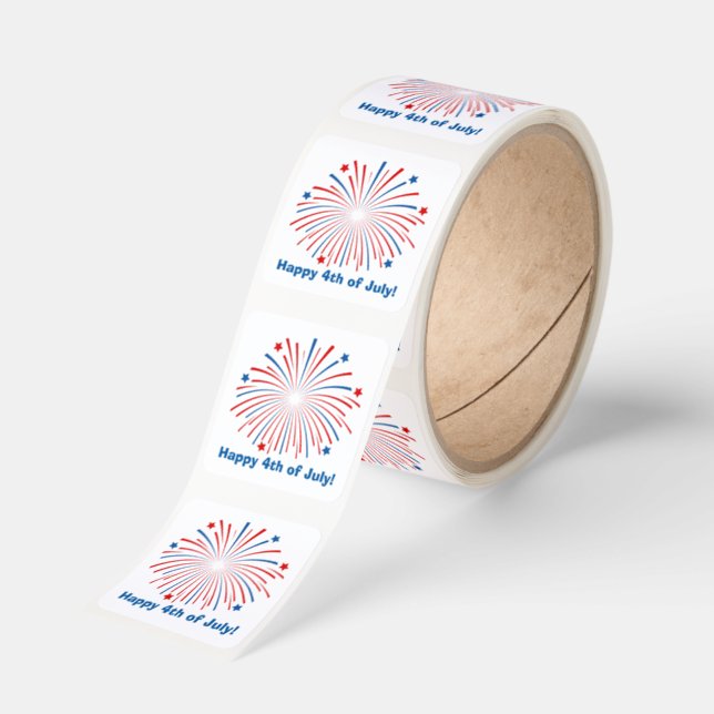 Happy 4th of july Independence Day party stickers (Roll)