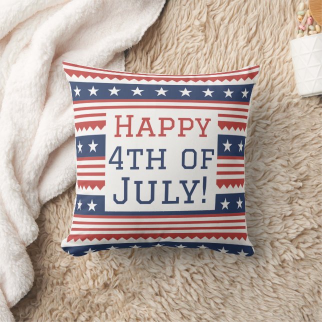 Happy 4th of July Independence Day party  Throw Pillow (Blanket)