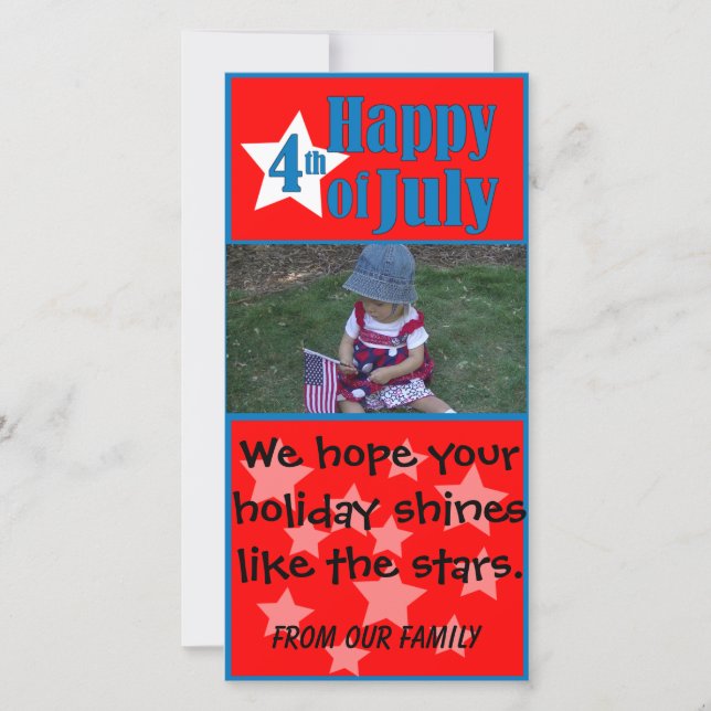 Happy 4th of July Independence Day Photo Card (Front)