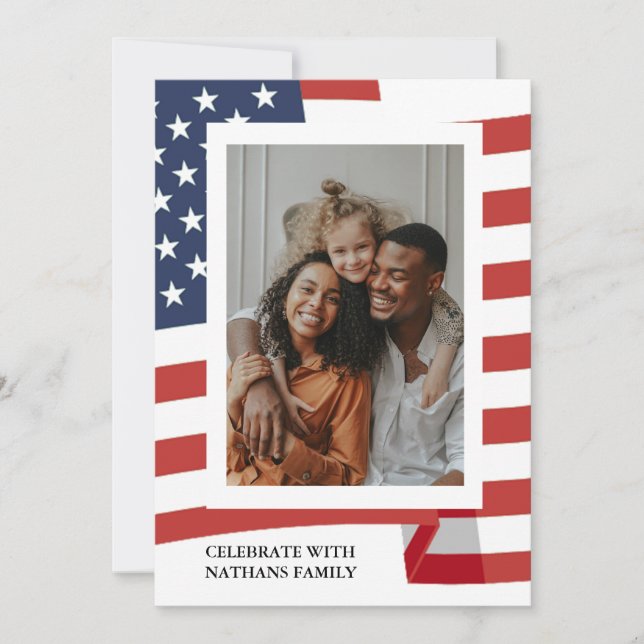 Happy 4th of July Independence Day Photo Holiday Card (Front)