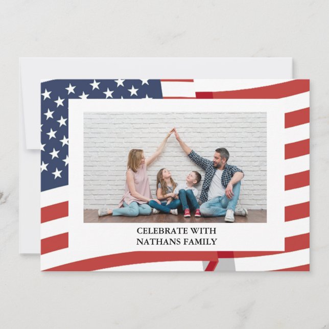 Happy 4th of July Independence Day Photo Holiday Card (Front)