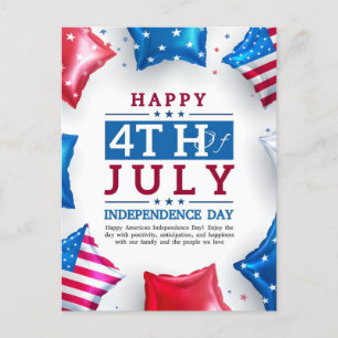 Happy 4th of july independence day postcard