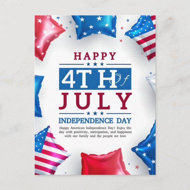 Happy 4th of july independence day  postcard (Front)