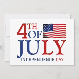 Happy 4th of July Independence Day Red white blue Holiday Card