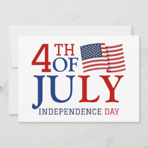 Happy 4th of July Independence Day Red white blue Holiday Card
