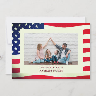 Happy 4th of July Independence Day Red White Blue Holiday Card