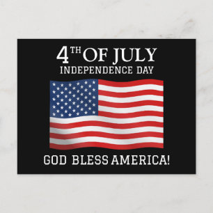 Happy 4th of July Independence Day red white blue Postcard