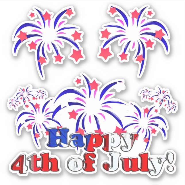 Happy 4th of July * Independence Day Sticker (Front)