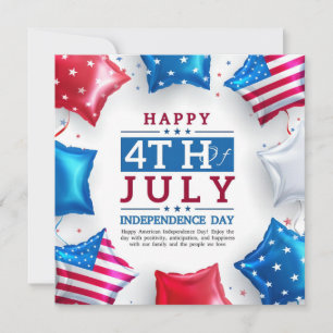 Happy 4th of july independence day thank you card