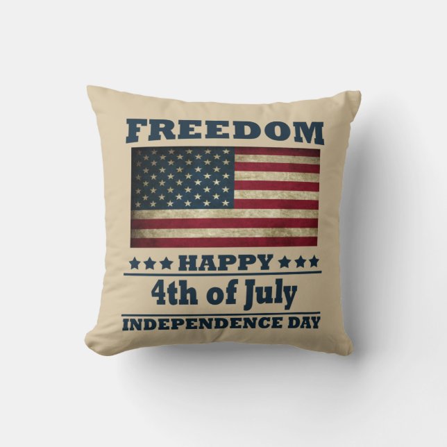 Happy 4th of july independence day throw pillow (Front)