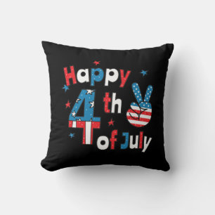 Happy 4th of July Independence Day Throw Pillow