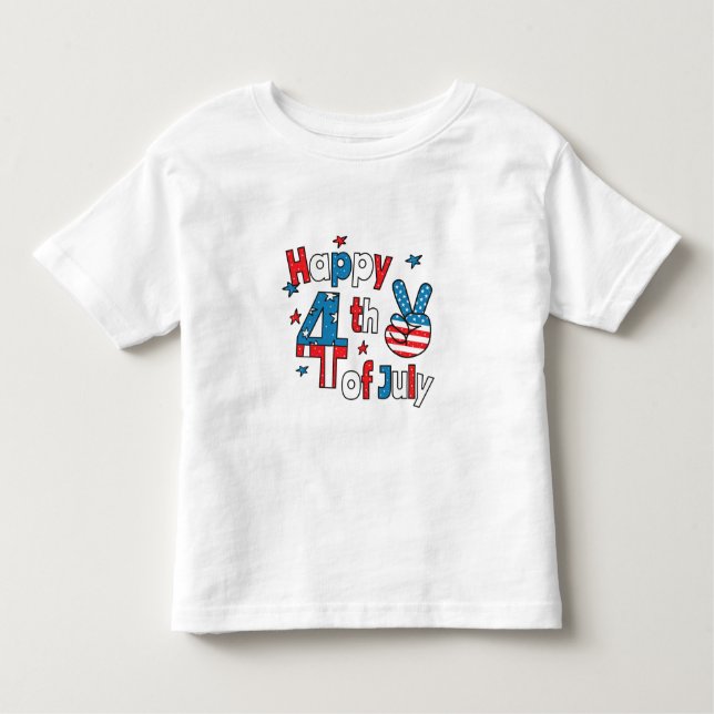 Happy 4th of July Independence Day Toddler T-shirt (Front)