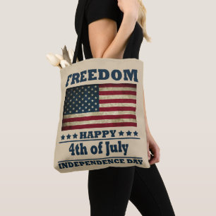 Happy 4th of july independence day tote bag