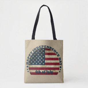 Happy 4th of july independence day tote bag