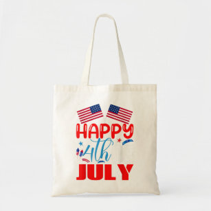 Happy 4th of July Independence Day USA American Fl Tote Bag
