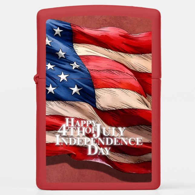 Happy 4th of July - Independence Day Zippo Lighter (Front)