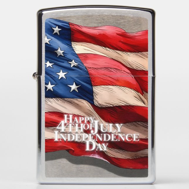 Happy 4th of July - Independence Day Zippo Lighter (Front)