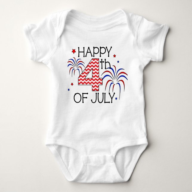 Happy 4th of July Infant Romper (Front)