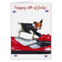 Happy 4th of July Jack Russell Terrier dog Card