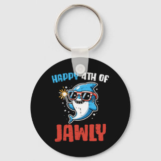 Happy 4th Of July Jawly Shark Cute Patriot Toddler Keychain