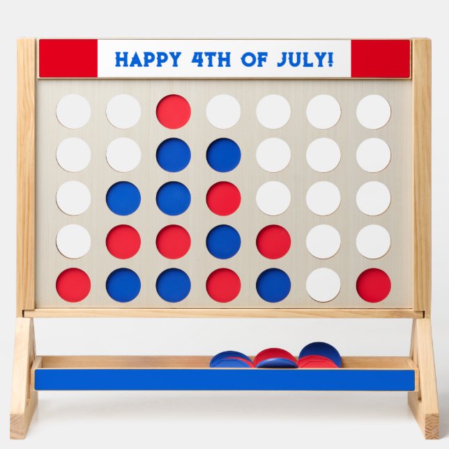 Happy 4th of July Jumbo Lawn Game Fast Four (Front)