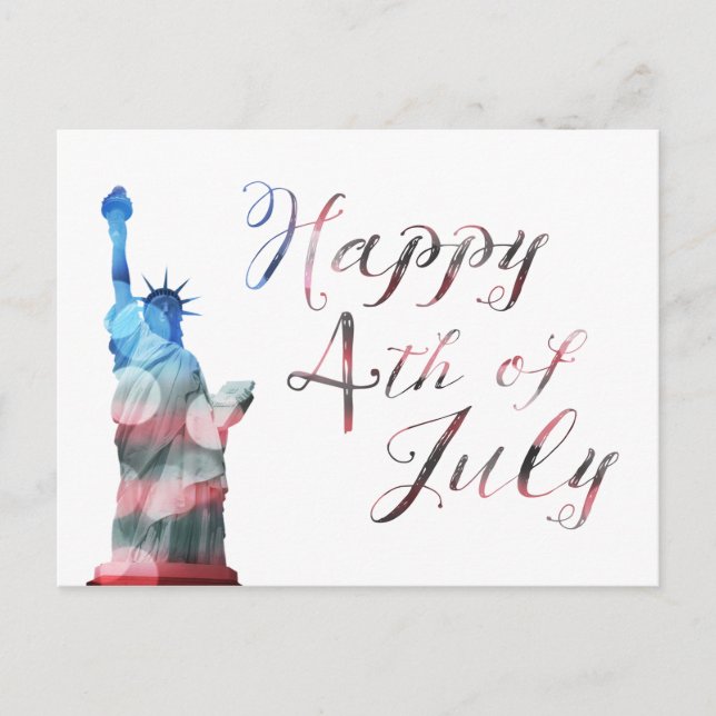 Happy 4th of July (liberty bokeh) Postcard (Front)