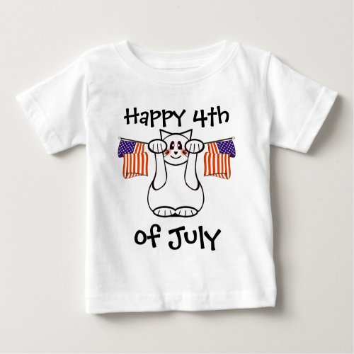 Happy 4th of July _ Lucky Cat Baby T_Shirt