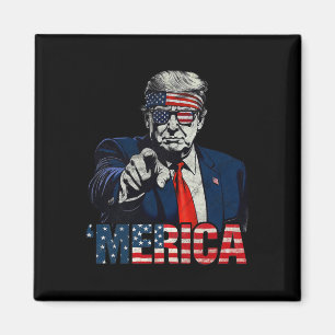 Happy 4th Of July merica Trump American Flag Usa  Magnet