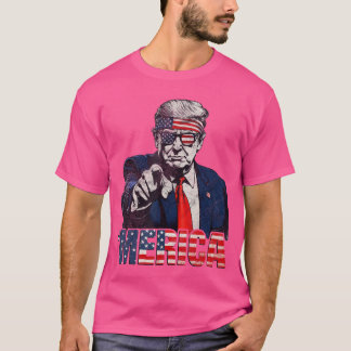 Happy 4th of July Mericarump American Flag USA fri T-Shirt
