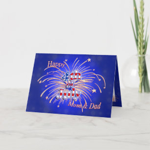 Happy 4th of July Mom and Dad Greeting Card