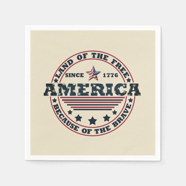 Happy 4th of july napkins (Front)