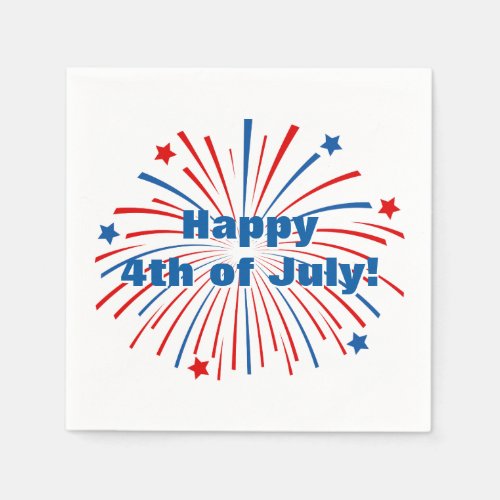 Happy 4th of July napkins for Independence Day