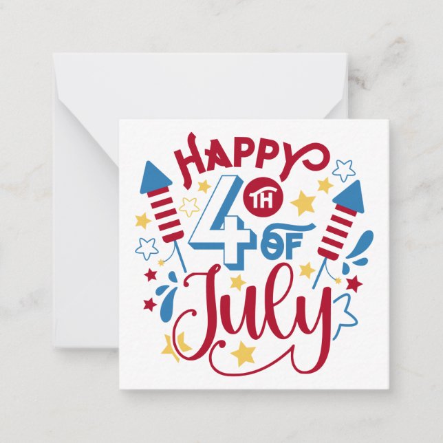 Happy 4th of July Note Card (Front)