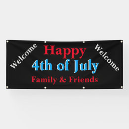 Happy 4th of July Outdoor Banner