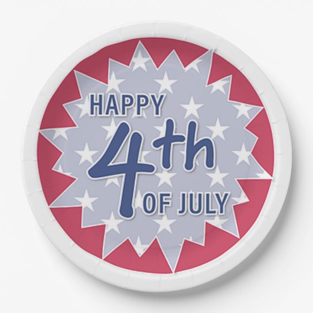 Happy 4th of July Paper Plates (Front)