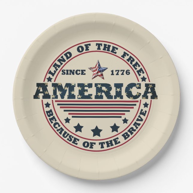 Happy 4th of july paper plates (Front)