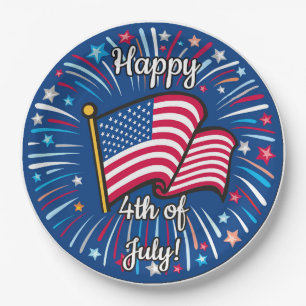Happy 4th of July Paper Plates