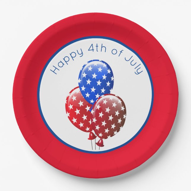 Happy 4th of July Paper Plates (Front)