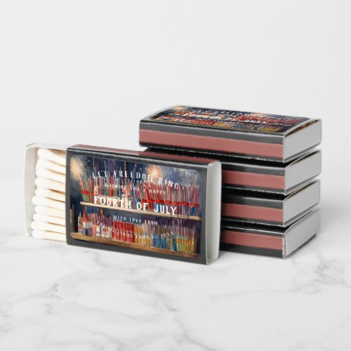 Happy 4th of July Party Favor Matchboxes
