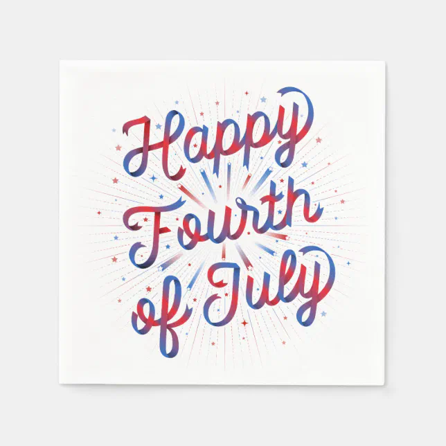 Happy 4th Of July / Party Napkins (Red/Blue) | Zazzle