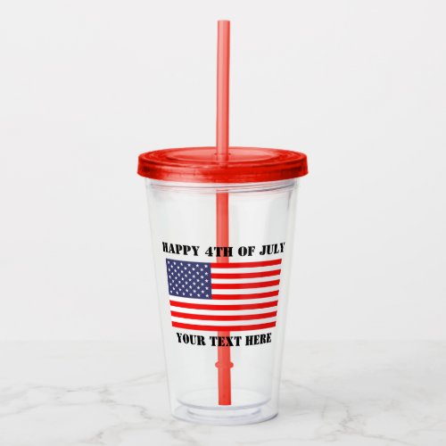 Happy 4th of July party patriotic American flag Acrylic Tumbler