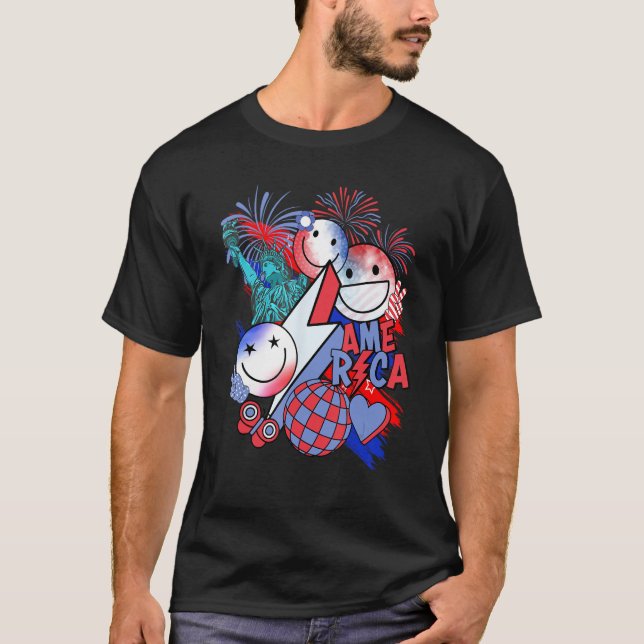 Happy 4th Of July Patriotic America Independence D T-Shirt (Front)