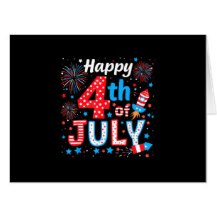 Happy 4th Of July Patriotic American Flag USA Card