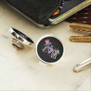 Happy 4th Of July Patriotic American Flag USA Lapel Pin