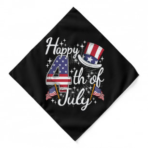 Happy 4th Of July Patriotic American Flag USA Men  Bandana