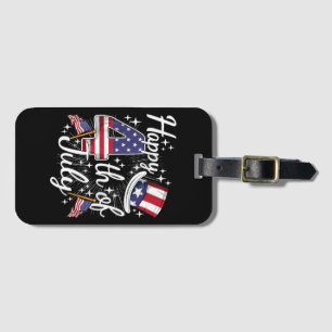 Happy 4th Of July Patriotic American Flag USA Men  Luggage Tag